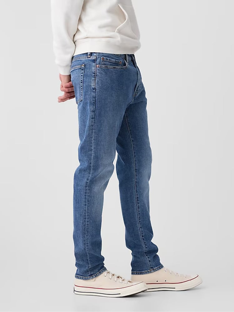 Gap Mid Blue Slim Fit Comfort Stretch Tapered Jeans - Image 4 of 7