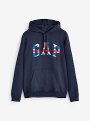 Gap Navy Blue United Kingdom Flag Logo Hoodie - Image 4 of 4