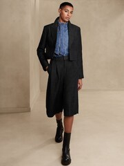 Banana Republic Black Loretta Wool Linen Cropped Blazer - Image 1 of 6