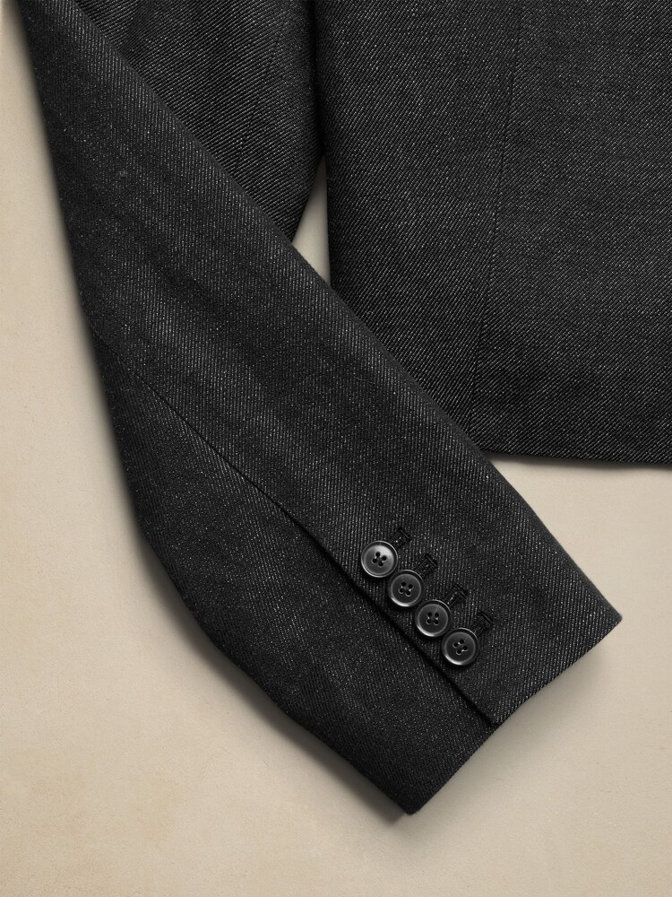 Banana Republic Black Loretta Wool Linen Cropped Blazer - Image 6 of 6