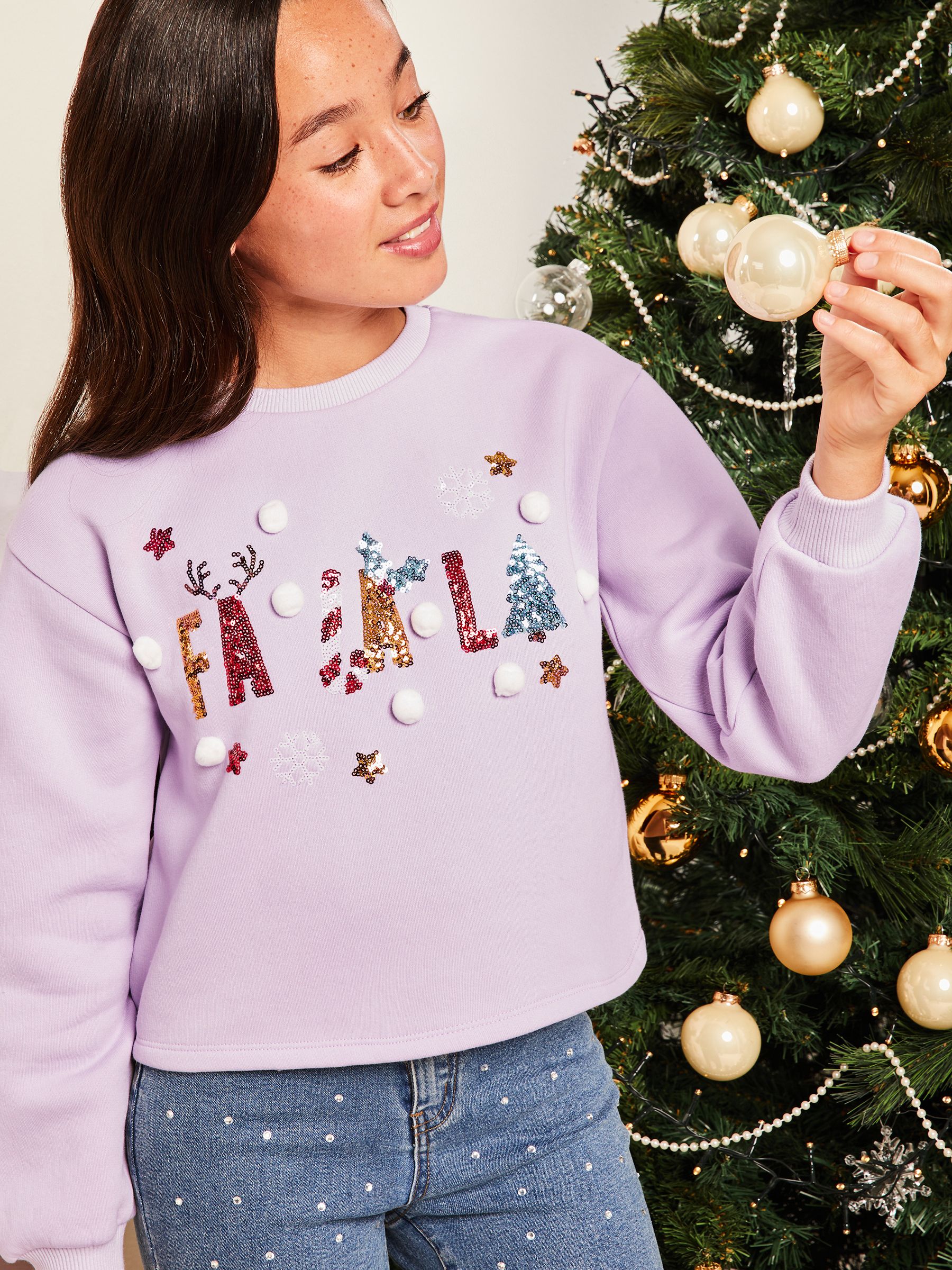 Buy Lipsy Purple Christmas Sweatshirt from Next Luxembourg