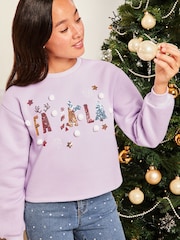 Lipsy Purple Christmas Sweatshirt - Image 1 of 4