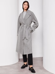 Lipsy Grey Petite Belted Smart Wrap Trench Coat - Image 1 of 4