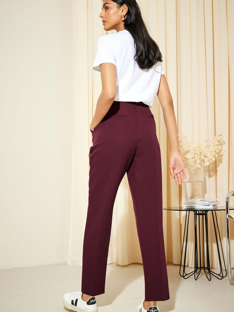 Friends Like These Red Tailored Ankle Grazer Trousers - Image 4 of 4