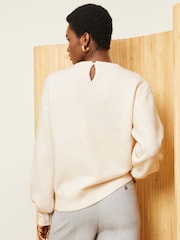 Love & Roses Ivory White White Petite Cosy Stitch Detail Jumper - Image 3 of 4