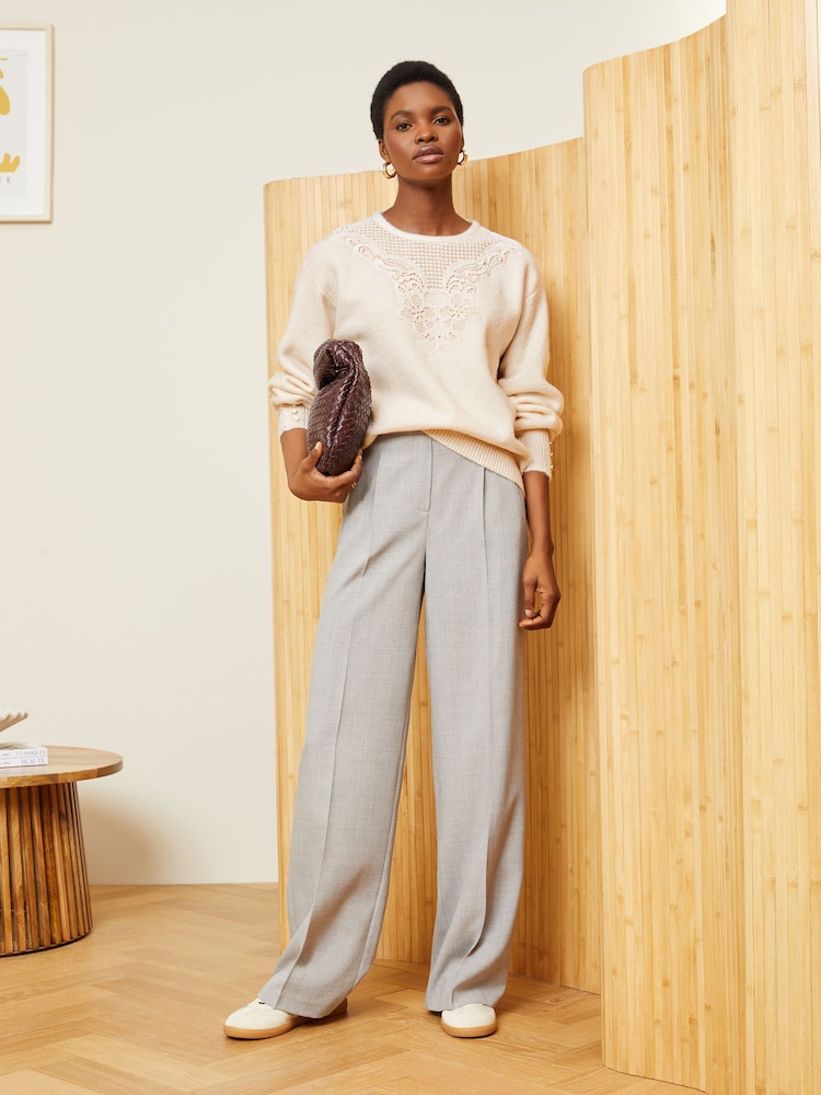 Love & Roses Ivory White White Petite Cosy Stitch Detail Jumper - Image 4 of 4