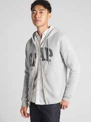 Gap Grey Zip Up Arch Logo Hoodie - Image 1 of 1