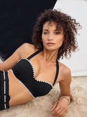 Love & Roses Black stitch Balconette Bikini Top - Image 1 of 4
