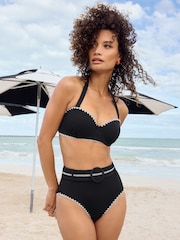 Love & Roses Black stitch Balconette Bikini Top - Image 2 of 4