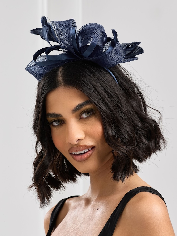 Jon Richard Blue Medium Fascinator Headband - Image 2 of 2