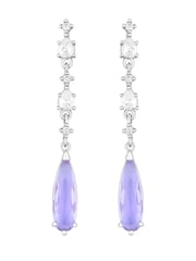 Jon Richard Silver Cubic Zirconia Linear Teardrop Earring - Image 1 of 2