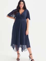 Marineblau - Scarlett & Jo Julie Kleid mit Zipfelsaum - Bild 1 von 4