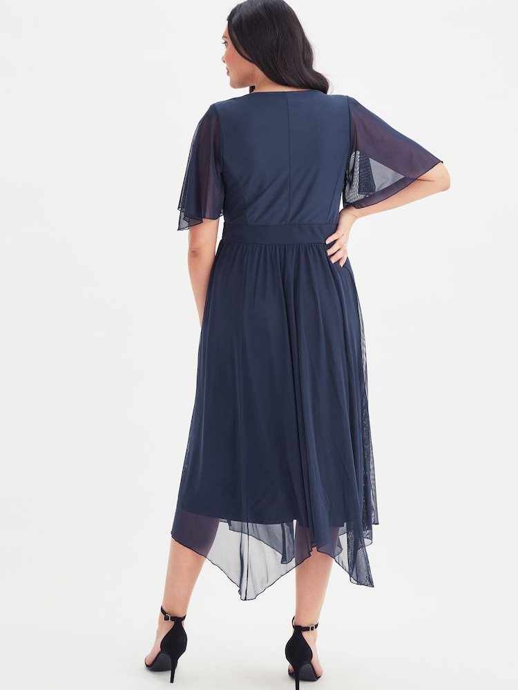 Marineblau - Scarlett & Jo Julie Kleid mit Zipfelsaum - Bild 4 von 4