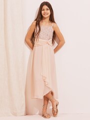 Lipsy Pink Embellished Strap Maxi Occasion Dress - Image 1 of 4