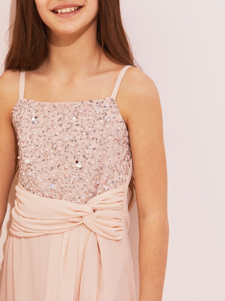 Lipsy Pink Embellished Strap Maxi Occasion Dress - Image 4 of 4