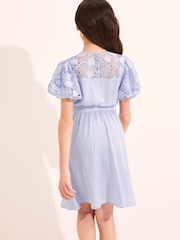 Lipsy Blue Lace Yoke Dress - Image 2 of 4