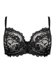 Pour Moi Black Non Padded India Eyelash Lace Bra - Image 4 of 5