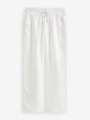 Athleta White Mid Rise Wide Leg Linen Trousers - Image 3 of 3