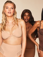 Lipsy Champagne Nude Sculpt Medium Tummy Control Shapewear High Waist Brief - Image 3 of 4