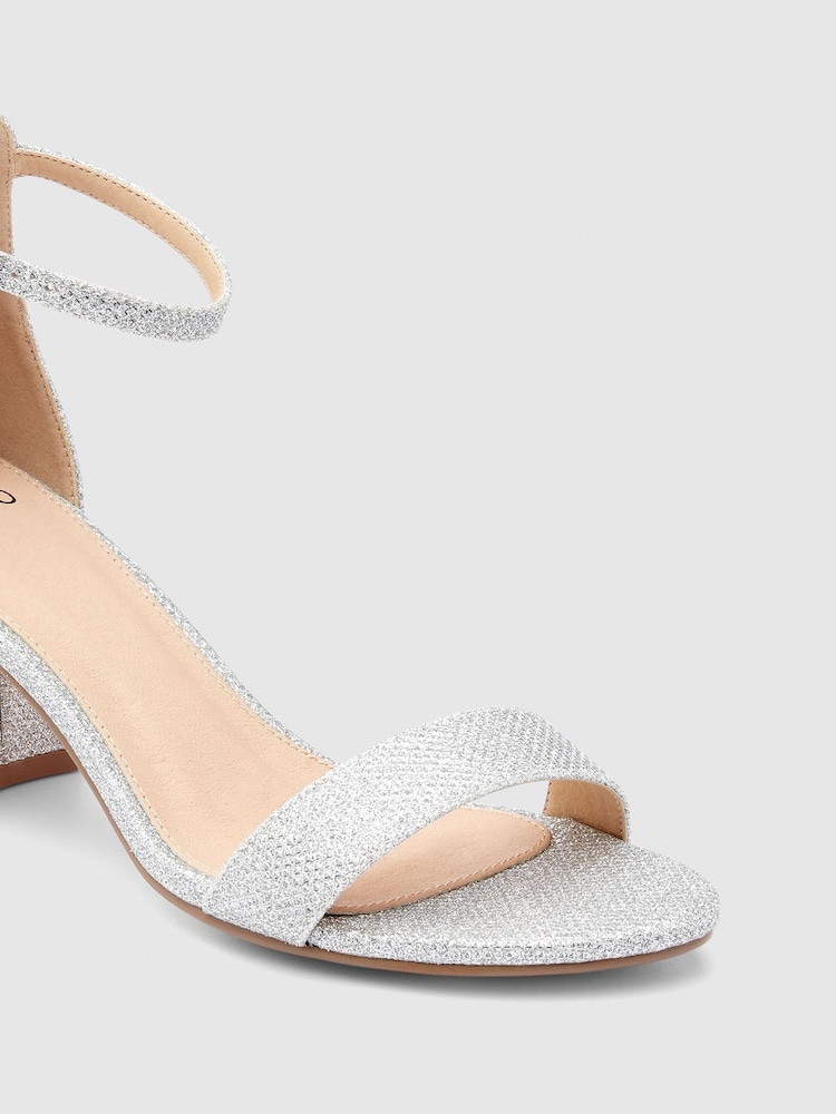 Novo Silver Glitter Wide FIt Pusha Two Part Sandal - Image 4 of 4