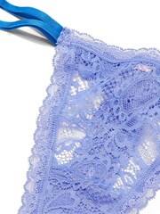 Victoria's Secret Very Winkle Blue Paisley Lace Thong Knickers - Image 4 of 4