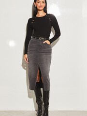 črna - Lipsy pleten pulover z raglan rokavi in gumbi - Slika 3 iz 4