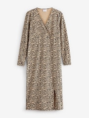 Mamalicious Brown Maternity Jersey Split Hem Midi Nursing Dress - Image 5 of 6