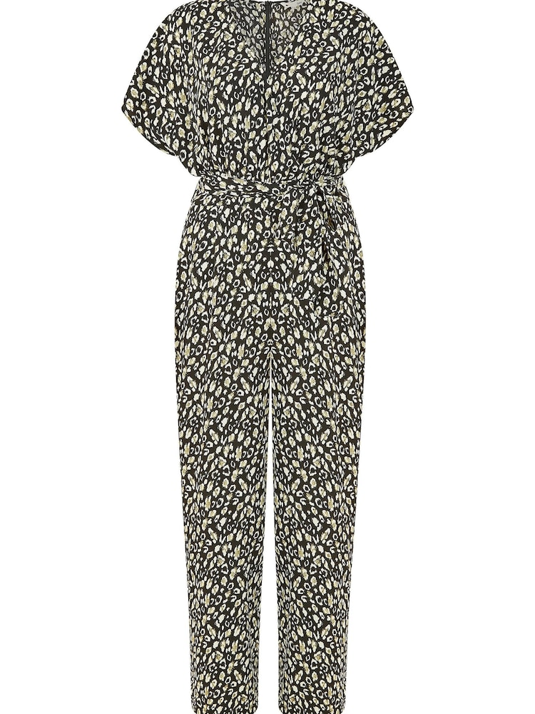 Yumi Black Multi Animal Print Kimono Jumpsuit - Image 5 of 5