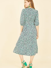 Yumi Green Multi Abstract Animal Print Midi Dress - Image 2 of 5