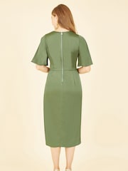 Yumi Green Satin Tie Detail Midi Dress - Image 2 of 4