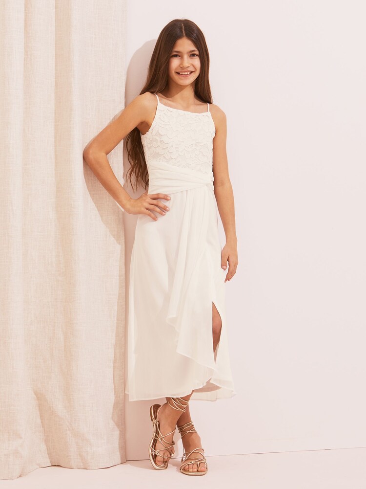 Lipsy White Lace Strap Maxi Occasion Dress - Image 1 of 4 Lipsy White Lace Strap Maxi Occasion Dress - Image 1 of 4