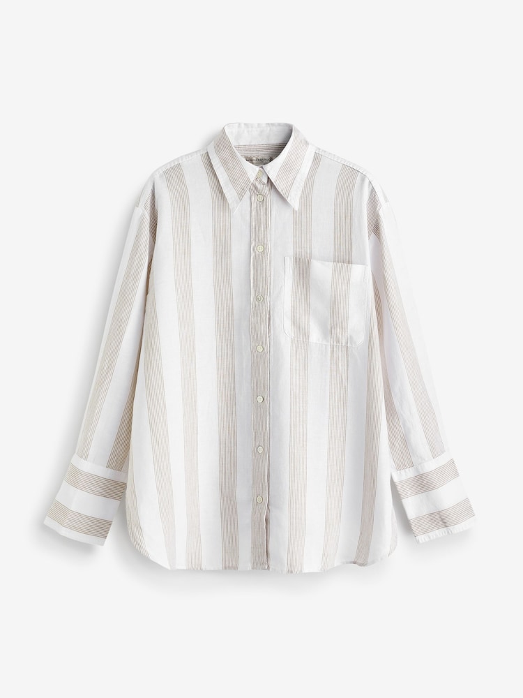 Banana Republic Cream The Oversized Linen Shirt - Image 4 of 4