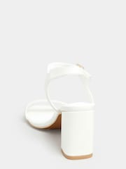 Yours Curve White Wide FIt Wide Fit Block Heel Sandal - Image 4 of 5