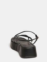 Yours Curve Black Extra-Wide Fit Strappy Flatform - Image 3 of 4