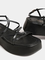 Yours Curve Black Extra-Wide Fit Strappy Flatform - Image 4 of 4