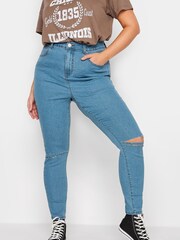 Yours Curve Blue AVA Slash Knee Jean - Image 2 of 5