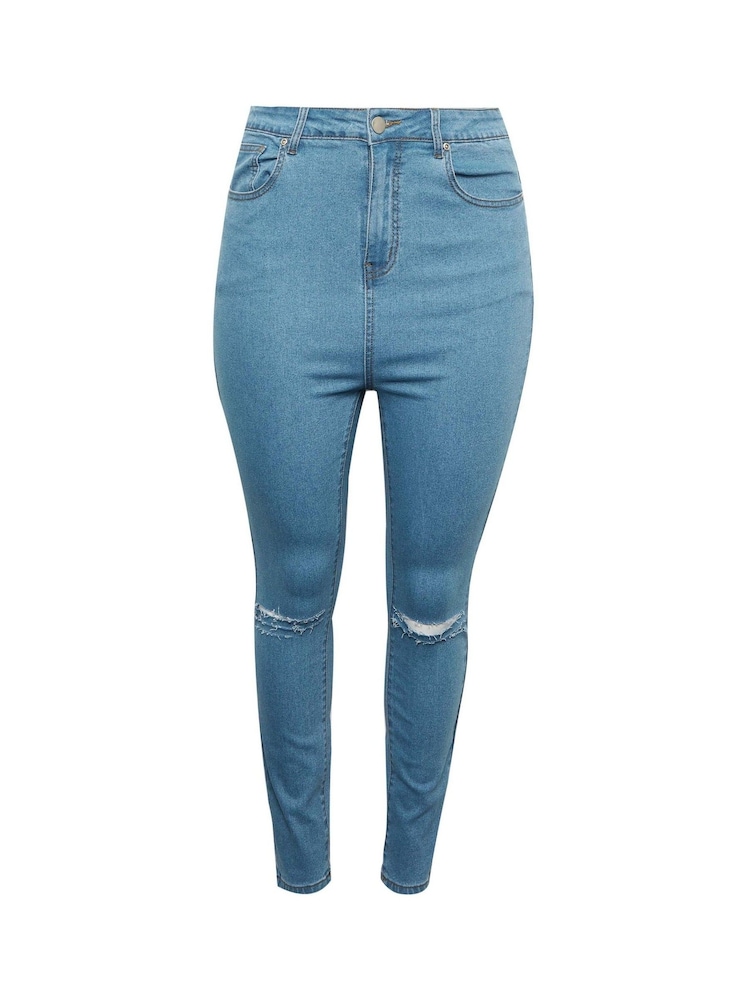 Yours Curve Blue AVA Slash Knee Jean - Image 5 of 5