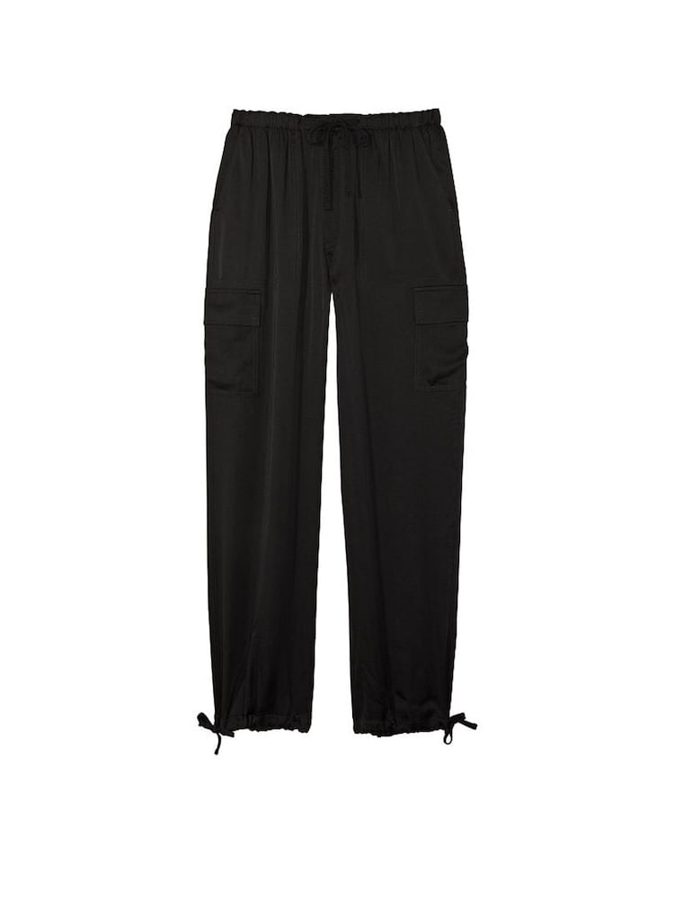 Victoria's Secret PINK Pure Black Satin Parachute Trousers - Image 4 of 4 Victoria's Secret PINK Pure Black Satin Parachute Trousers - Image 4 of 4