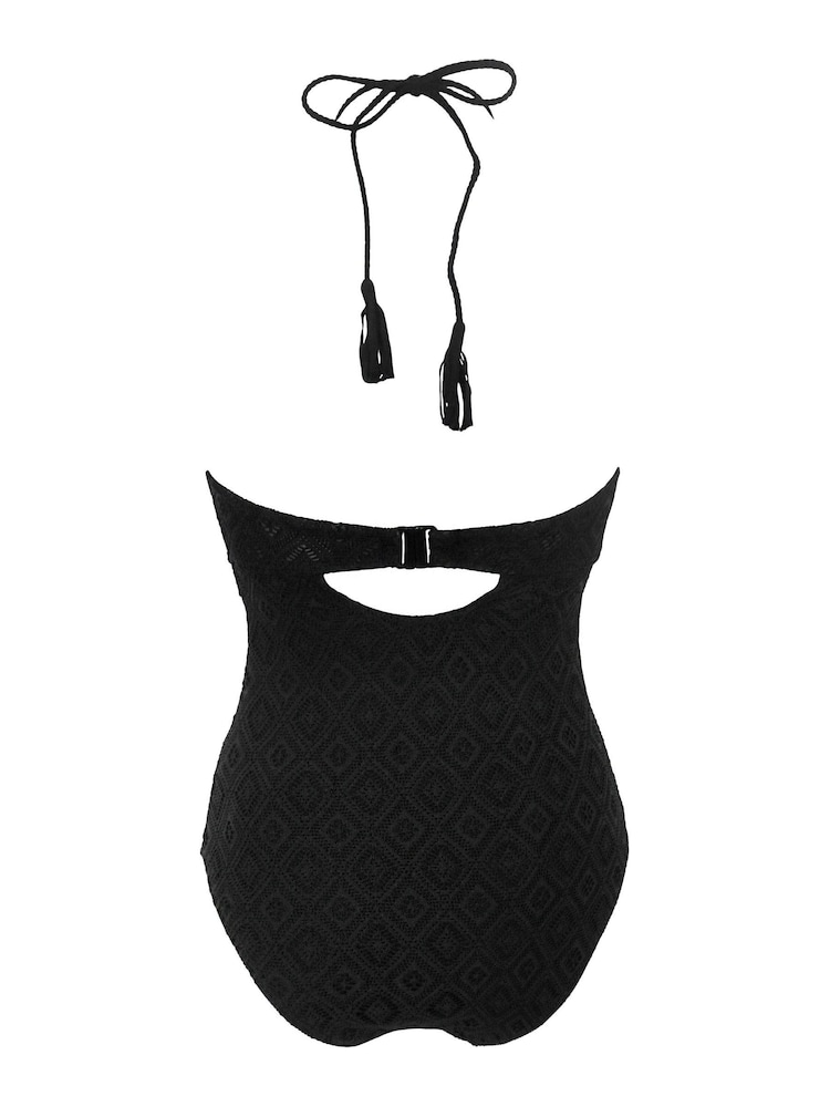 Pour Moi Black Summer Breeze High Neck Swimsuit - Image 5 of 5