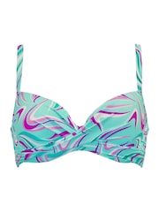 Pour Moi Blue Padded Carnival Bikini Top - Image 4 of 5