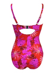 Pour Moi Red Animal Print In The Mix Lightly Padded Underwired Swimsuit - Image 4 of 4