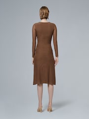 leem Brown Long-Sleeve Mesh Dress - Image 3 of 5