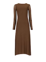 leem Brown Long-Sleeve Mesh Dress - Image 5 of 5