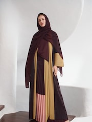 leem Grey Printed Plisse Abaya - Image 1 of 6