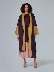 leem Grey Printed Plisse Abaya - Image 3 of 6