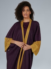 leem Grey Printed Plisse Abaya - Image 6 of 6