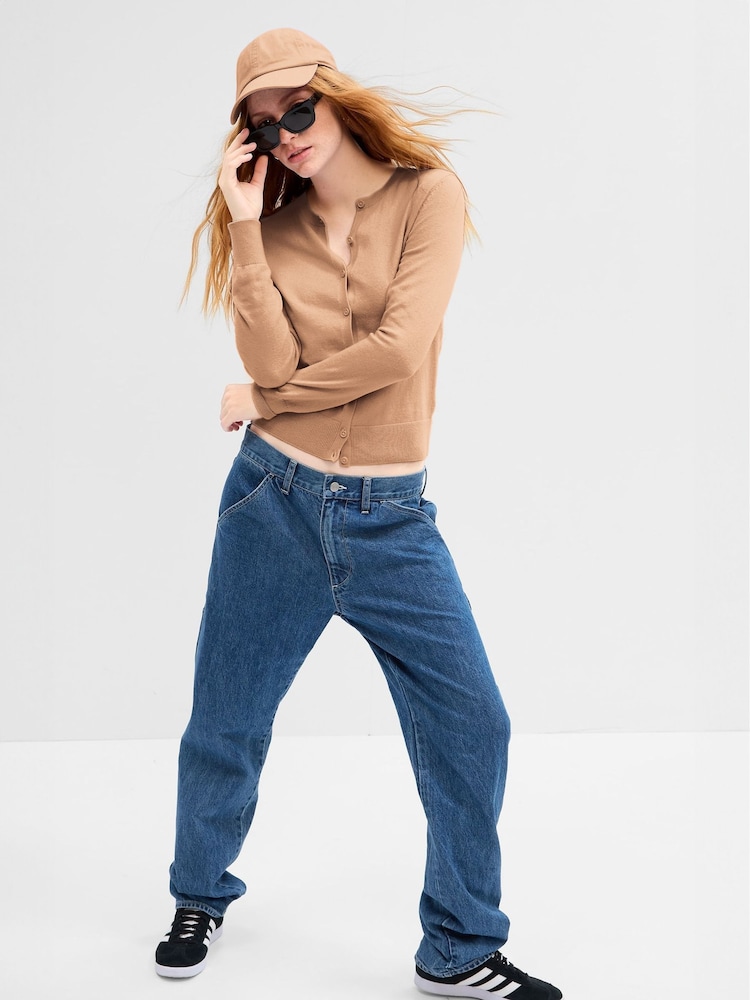 Gap Brown Long Sleeve Crew Neck Cardigan - Image 2 of 4