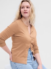 Gap Brown Long Sleeve Crew Neck Cardigan - Image 3 of 4