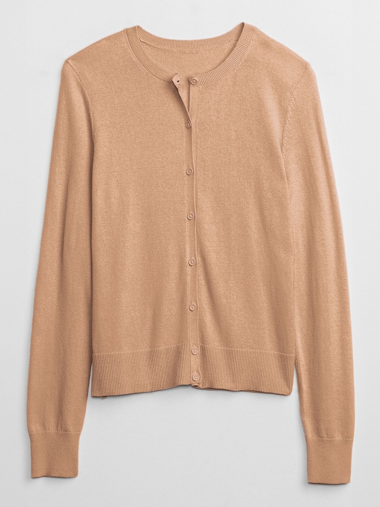 Gap Brown Long Sleeve Crew Neck Cardigan - Image 4 of 4 Gap Brown Long Sleeve Crew Neck Cardigan - Image 4 of 4
