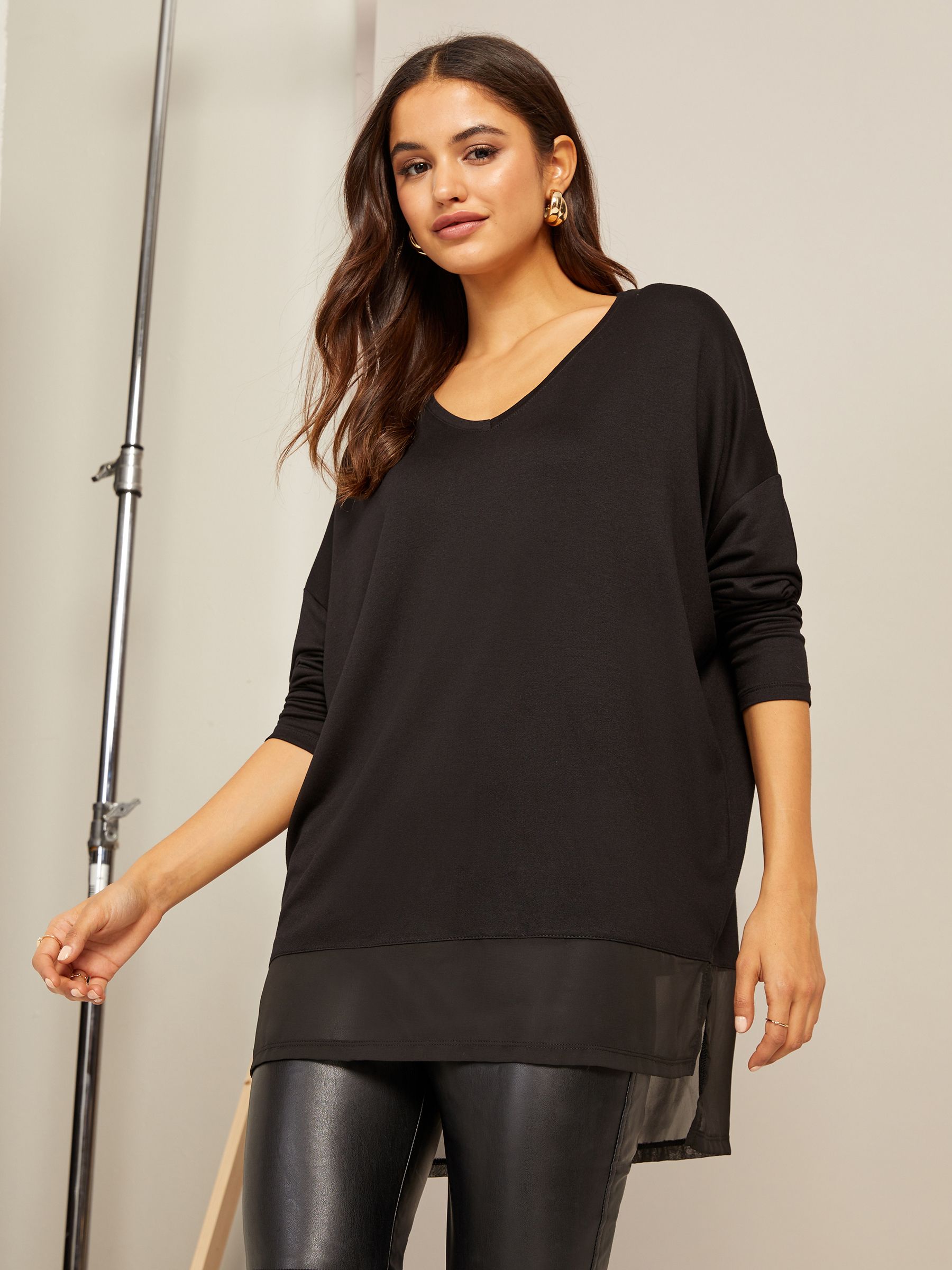 Petite black tunic top sale